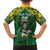 Custom South Africa Rugby 2024 Family Matching Off The Shoulder Long Sleeve Dress and Hawaiian Shirt Go Bokke African Pattern LT05 - Wonder Print Shop