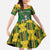 Custom South Africa Rugby 2024 Family Matching Off The Shoulder Long Sleeve Dress and Hawaiian Shirt Go Bokke African Pattern LT05 - Wonder Print Shop