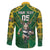 Custom South Africa Rugby 2024 Family Matching Off The Shoulder Long Sleeve Dress and Hawaiian Shirt Go Bokke African Pattern LT05 - Wonder Print Shop