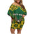 Custom South Africa Rugby 2024 Family Matching Off Shoulder Short Dress and Hawaiian Shirt Go Bokke African Pattern LT05 - Wonder Print Shop