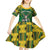 Custom South Africa Rugby 2024 Kid Short Sleeve Dress Go Bokke African Pattern LT05 - Wonder Print Shop