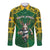 Custom South Africa Rugby 2024 Long Sleeve Button Shirt Go Bokke African Pattern LT05 - Wonder Print Shop