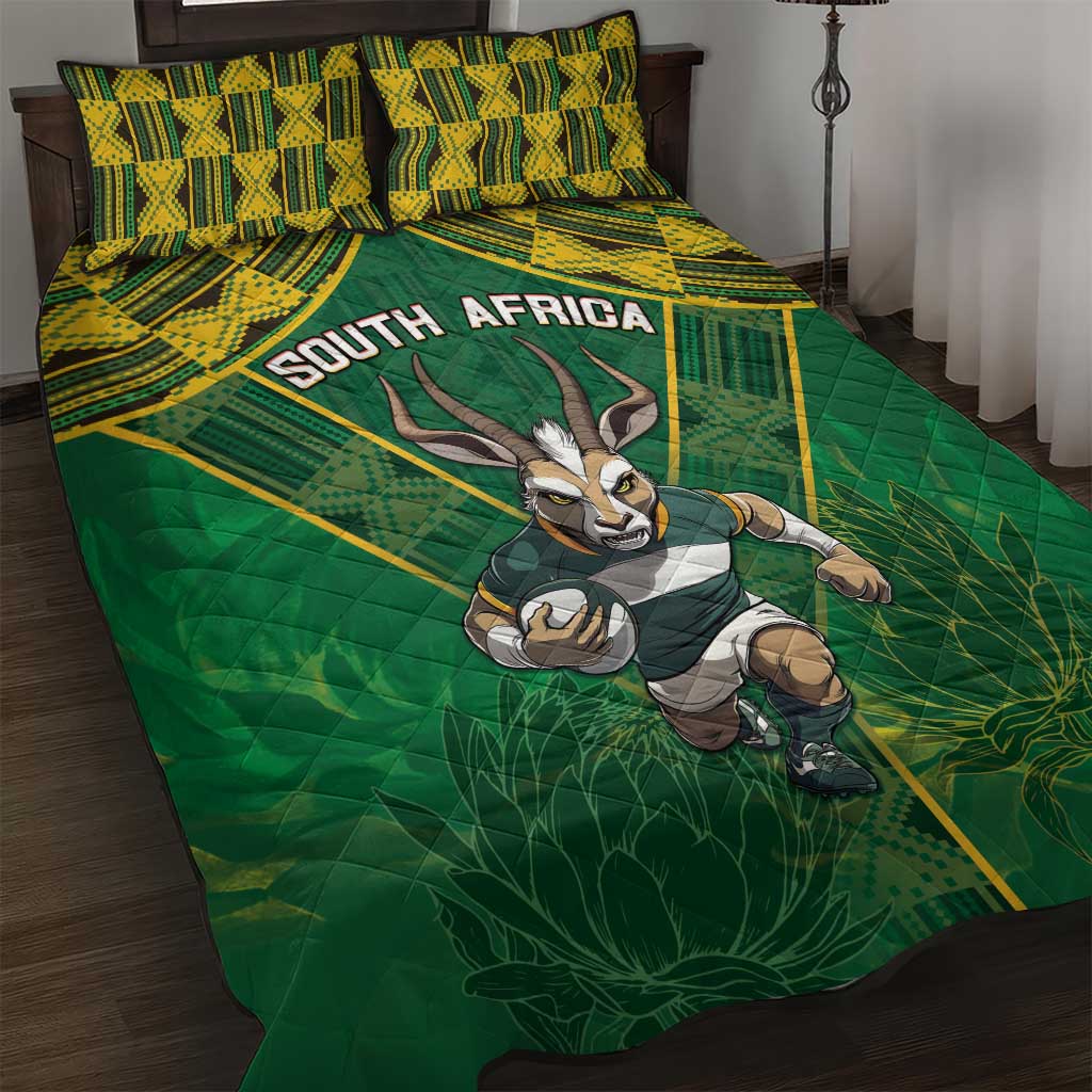 South Africa Rugby 2024 Quilt Bed Set Go Bokke African Pattern LT05 - Wonder Print Shop