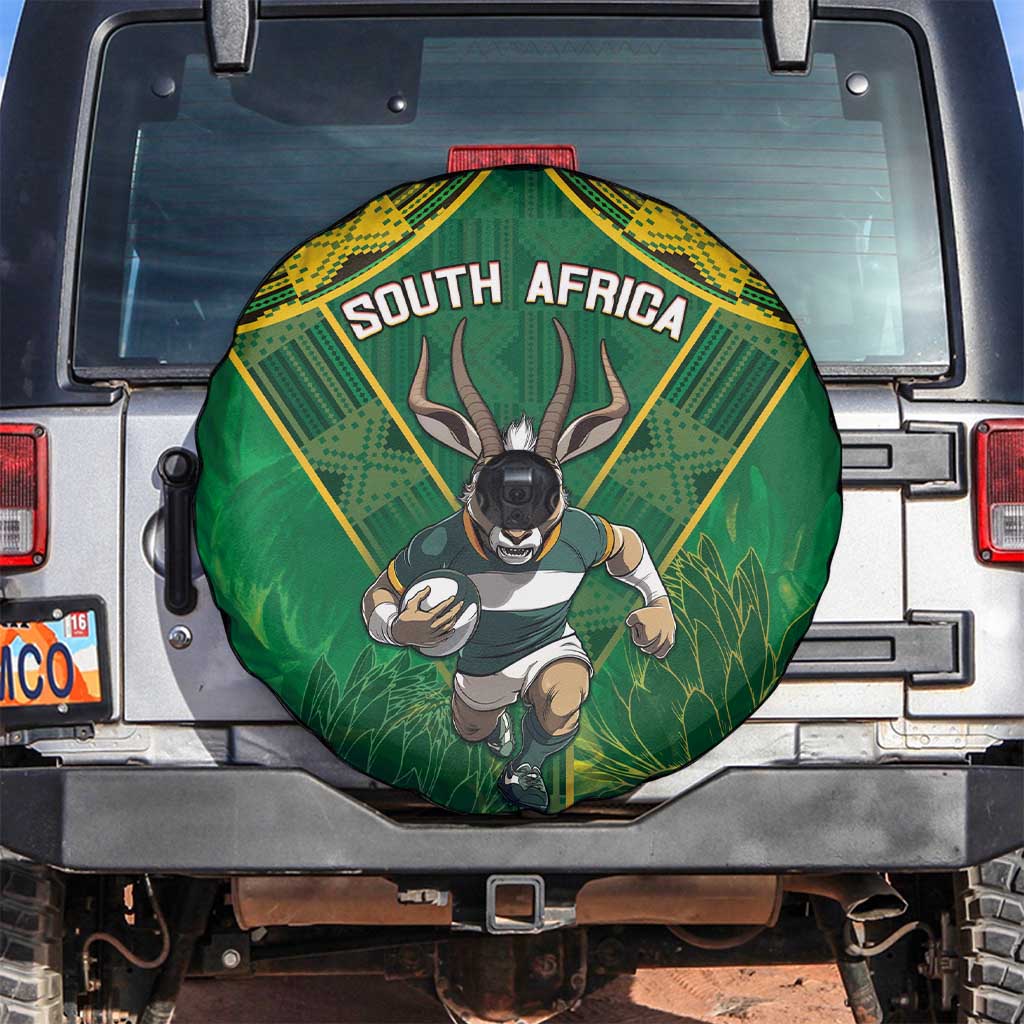 South Africa Rugby 2024 Spare Tire Cover Go Bokke African Pattern LT05 - Wonder Print Shop