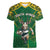 Custom South Africa Rugby 2024 Women V-Neck T-Shirt Go Bokke African Pattern