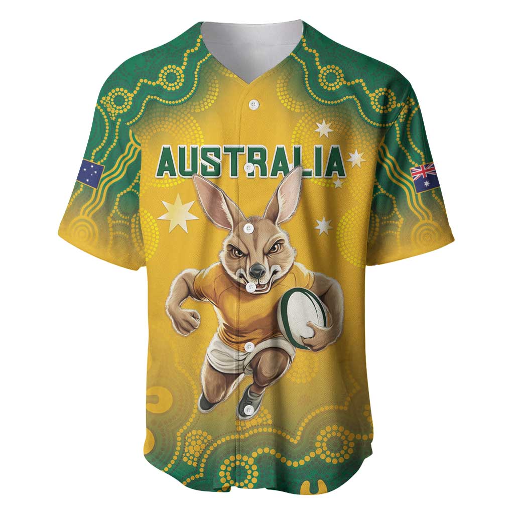 Custom Australia Rugby 2024 Baseball Jersey Go Wallabies Aboriginal Pattern LT05 - Wonder Print Shop