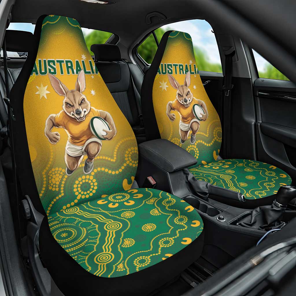 Australia Rugby 2024 Car Seat Cover Go Wallabies Aboriginal Pattern LT05 - Wonder Print Shop