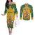 Custom Australia Rugby 2024 Couples Matching Off The Shoulder Long Sleeve Dress and Long Sleeve Button Shirt Go Wallabies Aboriginal Pattern