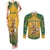 Custom Australia Rugby 2024 Couples Matching Tank Maxi Dress and Long Sleeve Button Shirt Go Wallabies Aboriginal Pattern LT05 - Wonder Print Shop