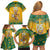 Custom Australia Rugby 2024 Family Matching Off Shoulder Short Dress and Hawaiian Shirt Go Wallabies Aboriginal Pattern LT05 - Wonder Print Shop