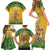 Custom Australia Rugby 2024 Family Matching Short Sleeve Bodycon Dress and Hawaiian Shirt Go Wallabies Aboriginal Pattern LT05 - Wonder Print Shop