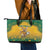 Australia Rugby 2024 Leather Tote Bag Go Wallabies Aboriginal Pattern