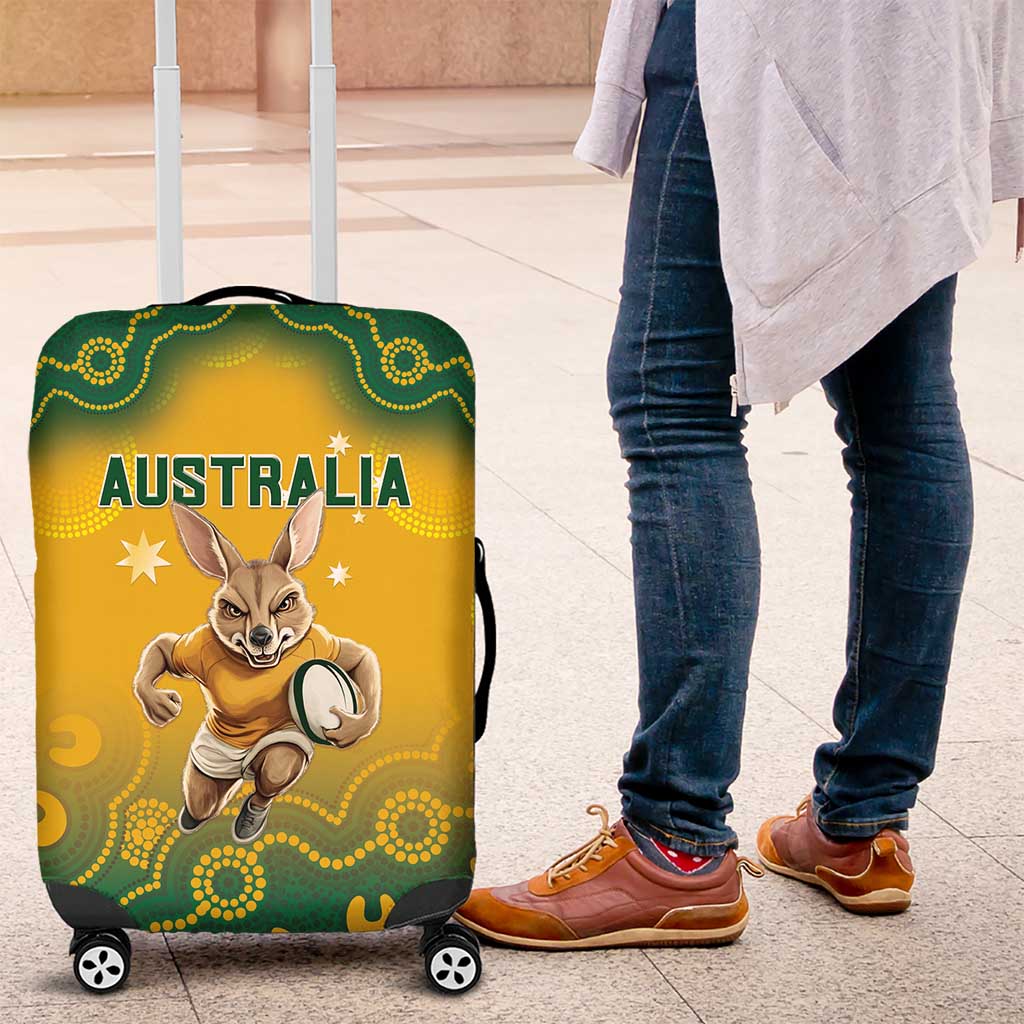 Australia Rugby 2024 Luggage Cover Go Wallabies Aboriginal Pattern LT05 - Wonder Print Shop