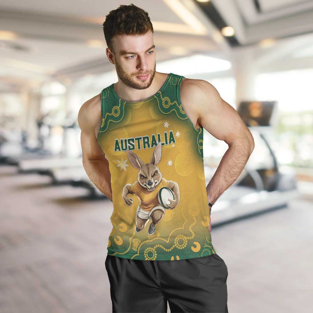 Custom Australia Rugby 2024 Men Tank Top Go Wallabies Aboriginal Pattern LT05 - Wonder Print Shop