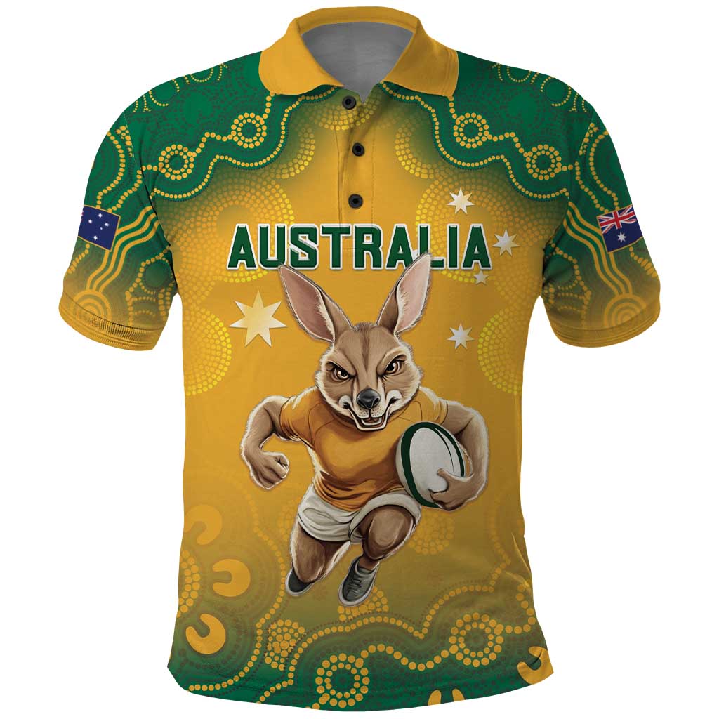 Custom Australia Rugby 2024 Polo Shirt Go Wallabies Aboriginal Pattern LT05 - Wonder Print Shop