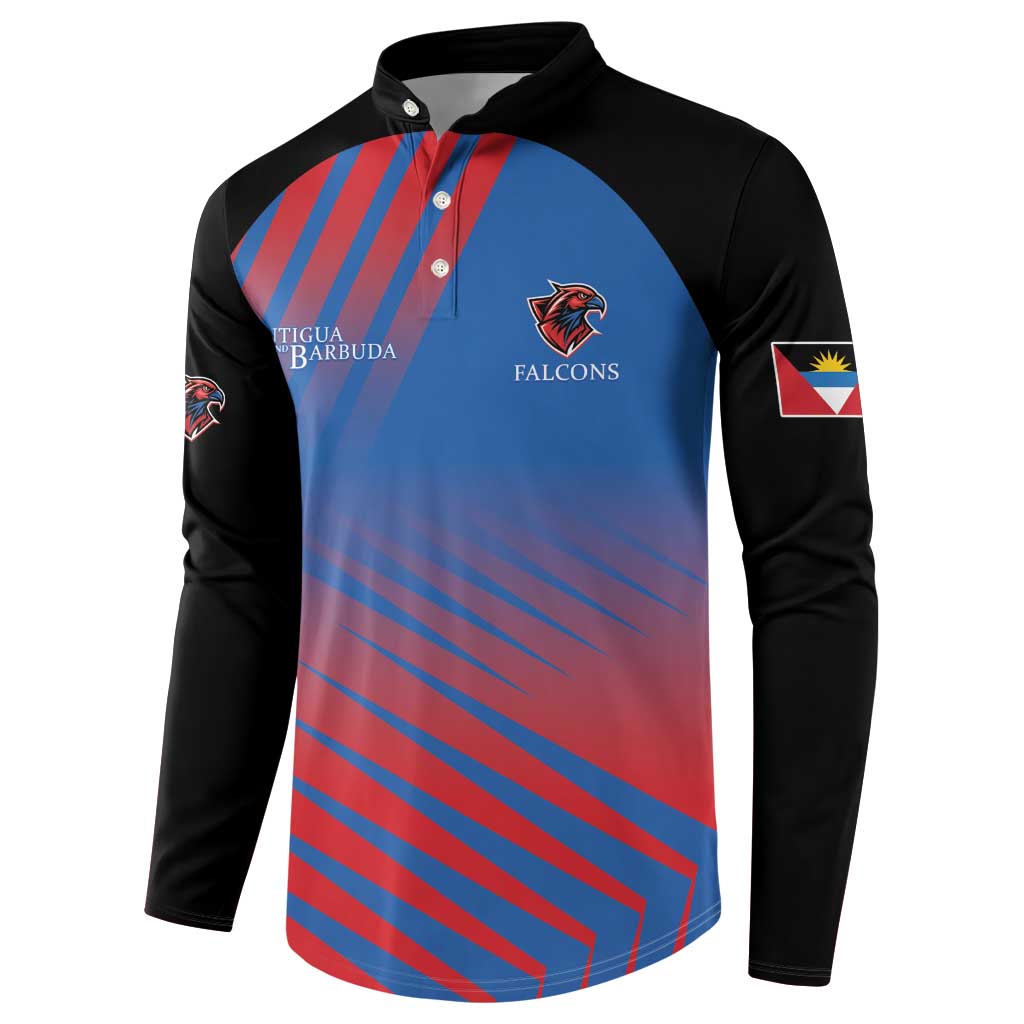 Custom Antigua and Barbuda Cricket Button Sweatshirt Falcons Unstoppable - Wonder Print Shop