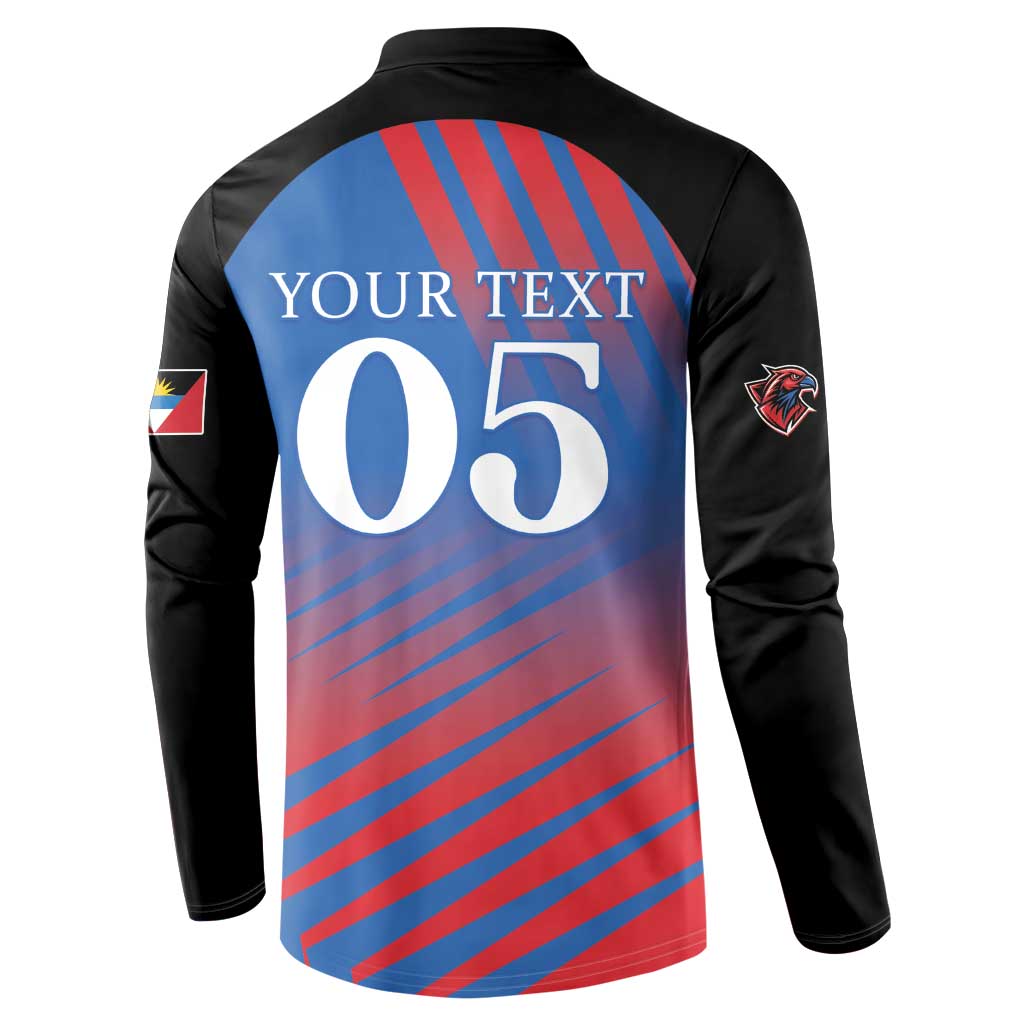 Custom Antigua and Barbuda Cricket Button Sweatshirt Falcons Unstoppable - Wonder Print Shop