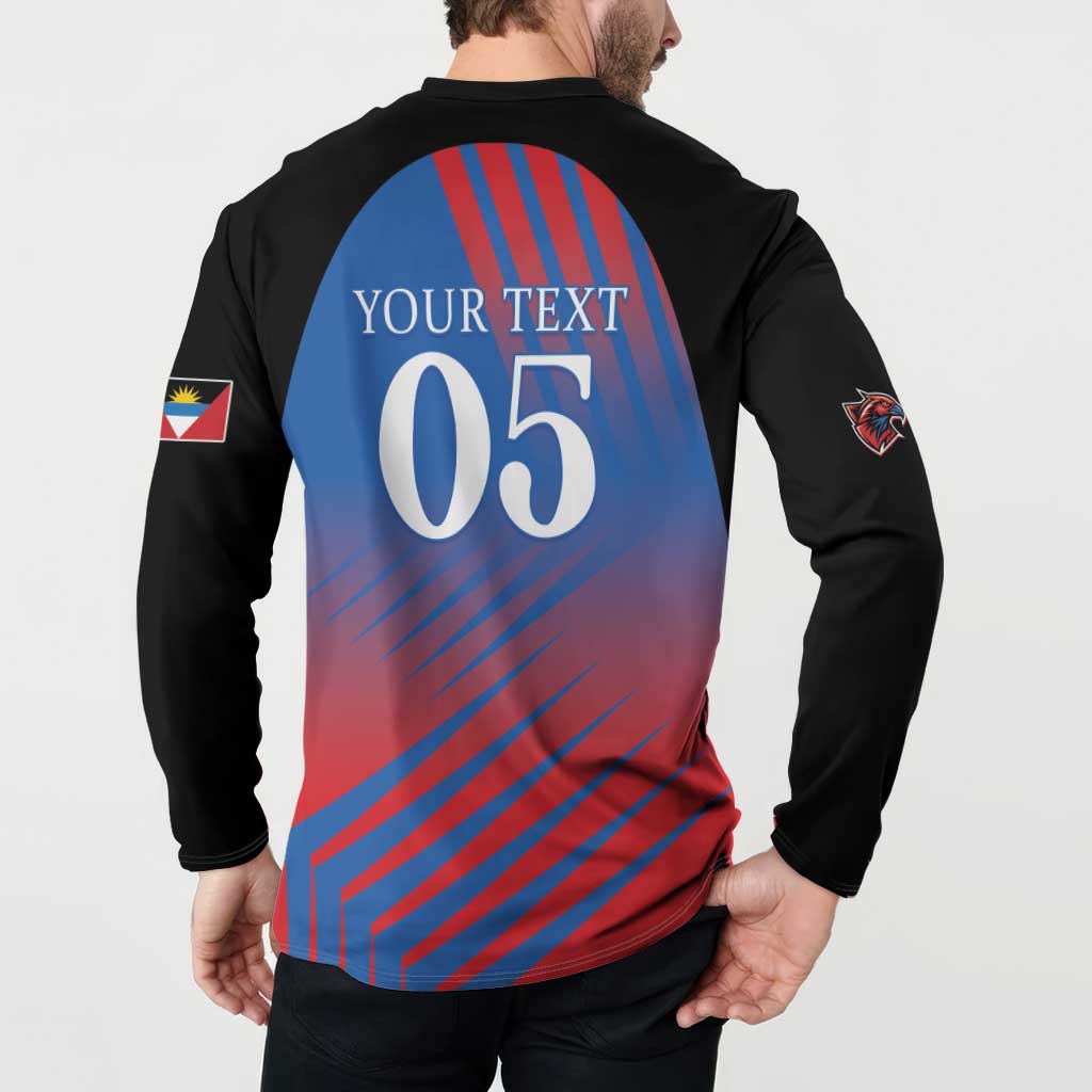 Custom Antigua and Barbuda Cricket Button Sweatshirt Falcons Unstoppable - Wonder Print Shop