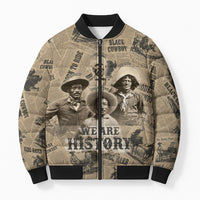 Black Cowboy Bomber Puffer Jacket Western Rodeo Melanin Black History