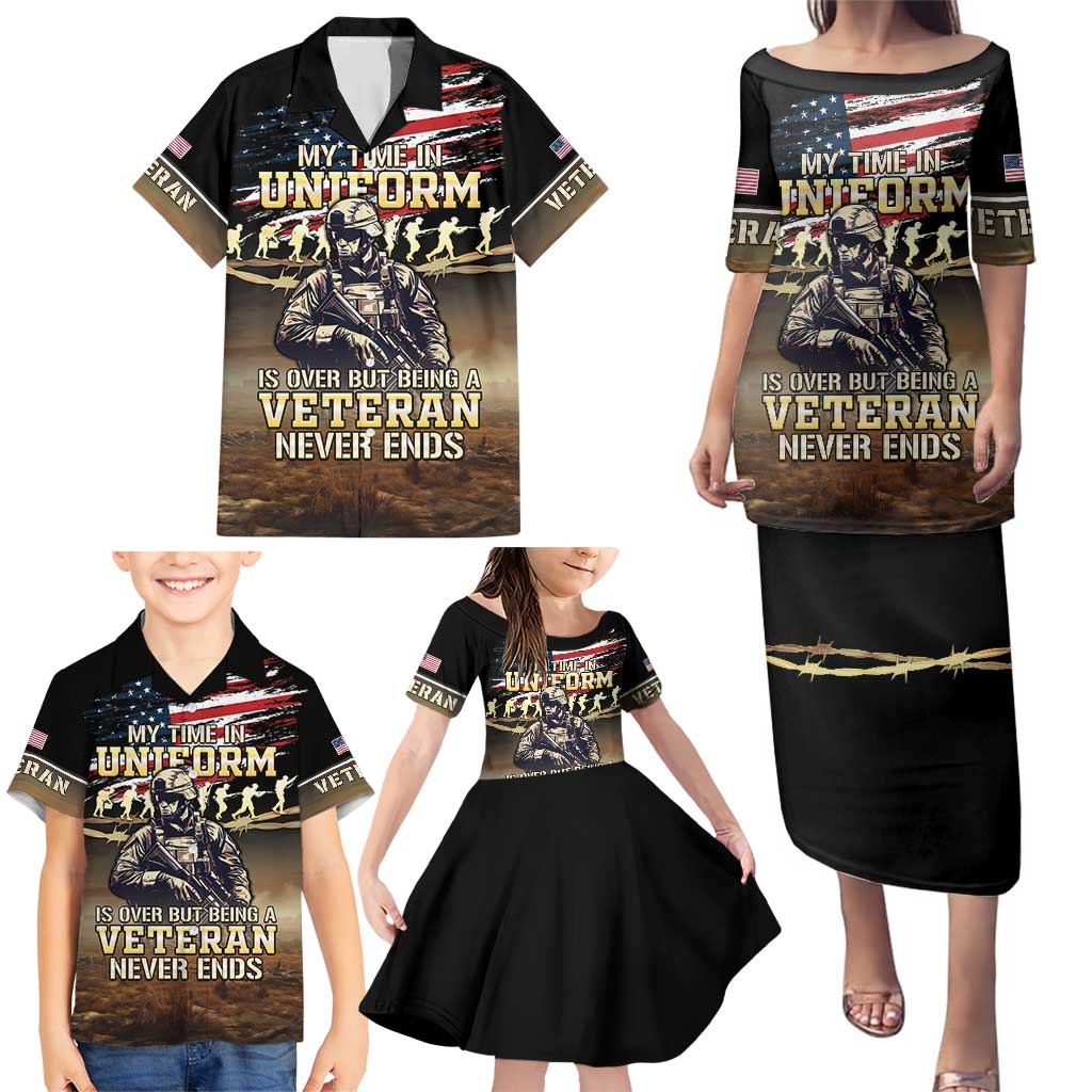 United States Veterans Day Family Matching Puletasi and Hawaiian Shirt Thank You Veterans Proud US Flag LT05 - Wonder Print Shop