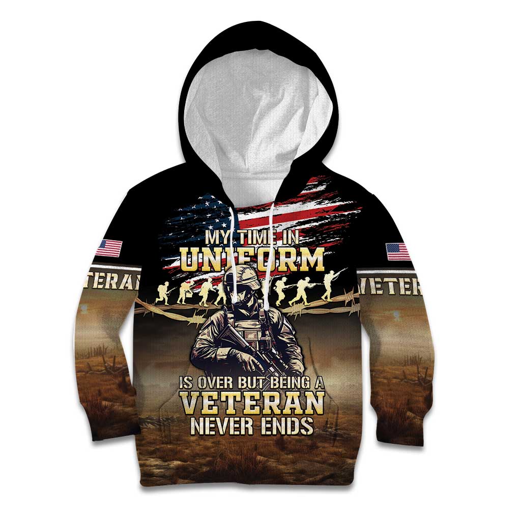 United States Veterans Day Kid Hoodie Thank You Veterans Proud US Flag LT05 - Wonder Print Shop