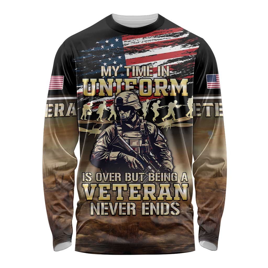 United States Veterans Day Long Sleeve Shirt Thank You Veterans Proud US Flag LT05 - Wonder Print Shop