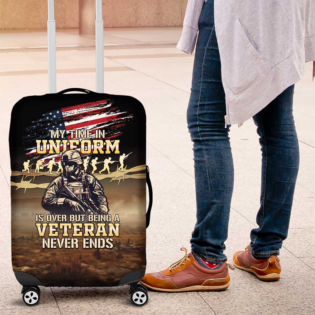 United States Veterans Day Luggage Cover Thank You Veterans Proud US Flag LT05 - Wonder Print Shop