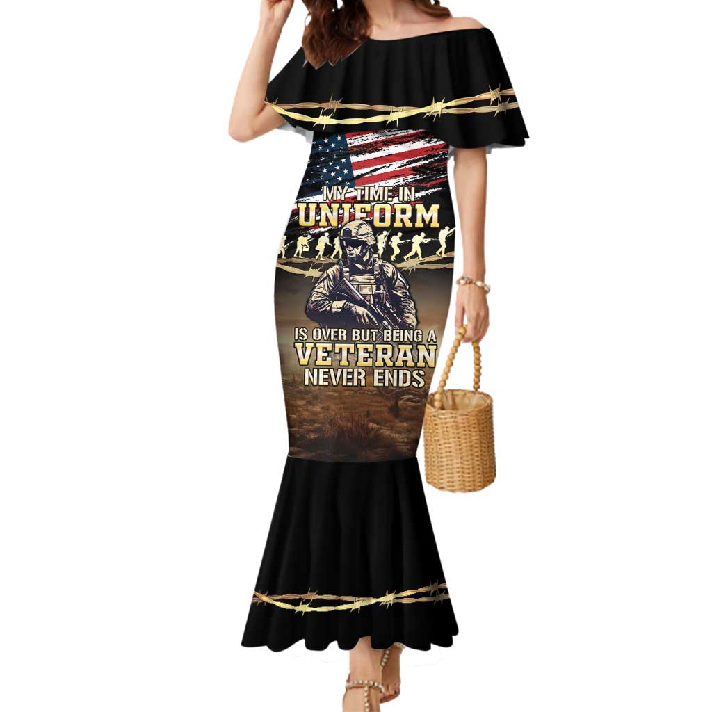 United States Veterans Day Mermaid Dress Thank You Veterans Proud US Flag LT05 - Wonder Print Shop