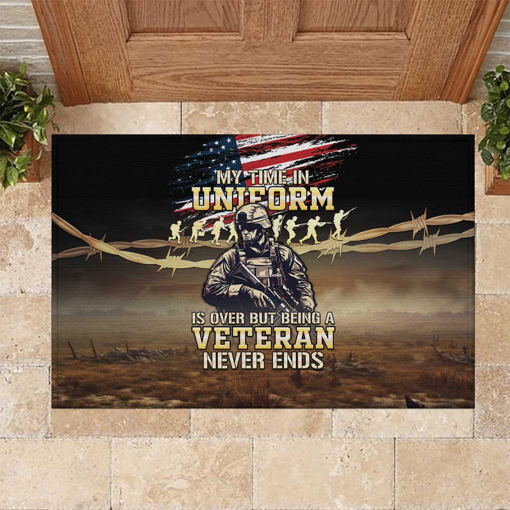 United States Veterans Day Rubber Doormat Thank You Veterans Proud US Flag