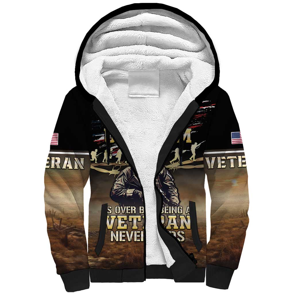 United States Veterans Day Sherpa Hoodie Thank You Veterans Proud US Flag