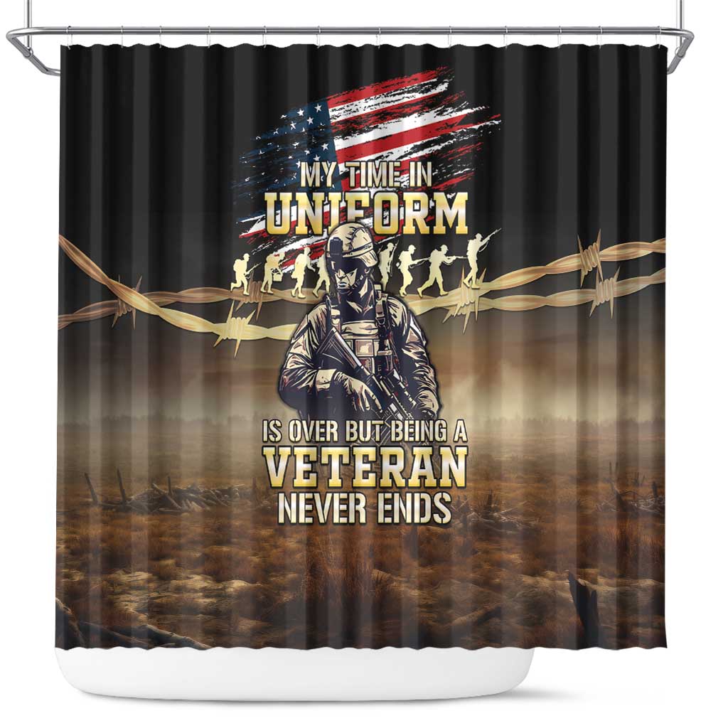 United States Veterans Day Shower Curtain Thank You Veterans Proud US Flag