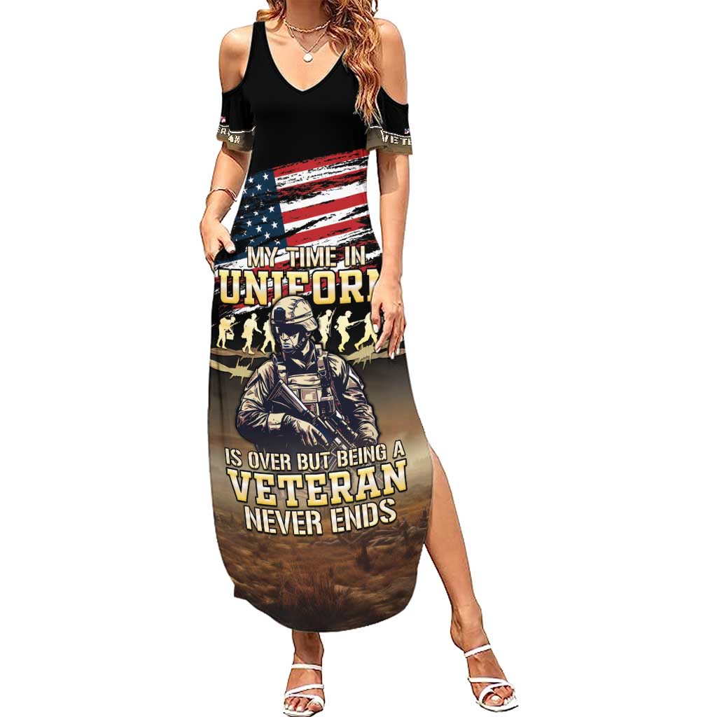 United States Veterans Day Summer Maxi Dress Thank You Veterans Proud US Flag