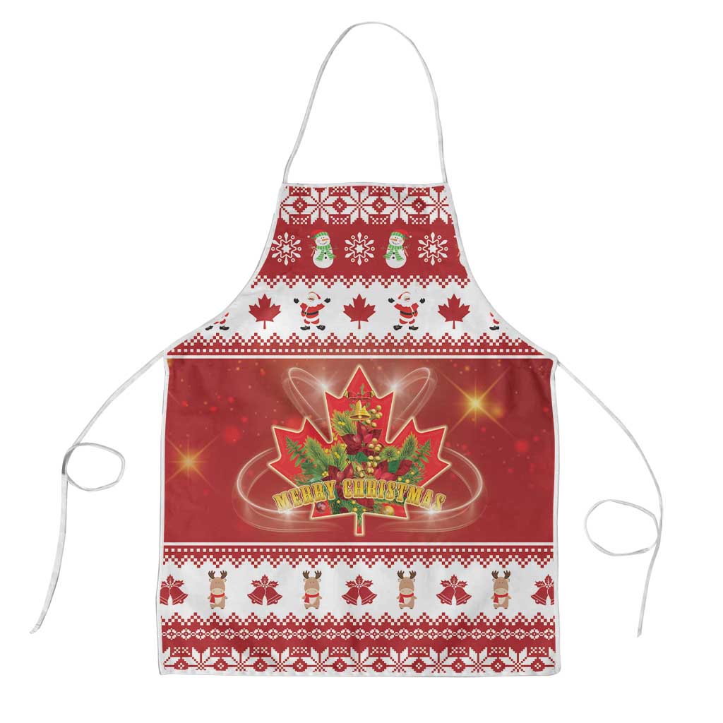 Merry Christmas Canada Apron Festive Maple Leaf Xmas - Wonder Print Shop