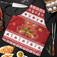 Merry Christmas Canada Apron Festive Maple Leaf Xmas - Wonder Print Shop