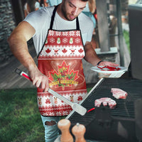 Merry Christmas Canada Apron Festive Maple Leaf Xmas - Wonder Print Shop