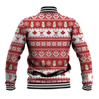 Merry Christmas Canada Baseball Jacket Festive Maple Leaf Xmas - Wonder Print Shop
