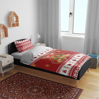 Merry Christmas Canada Bedding Set Festive Maple Leaf Xmas - Wonder Print Shop