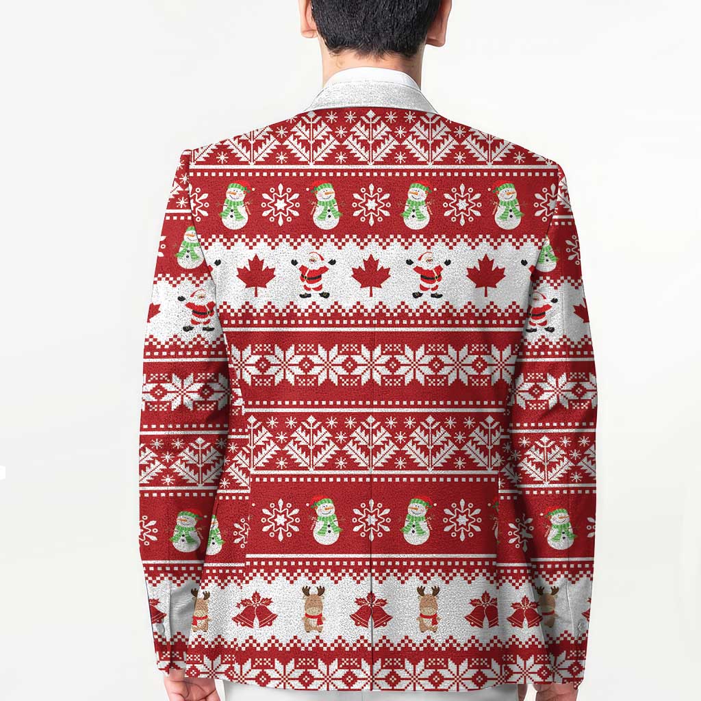 Merry Christmas Canada Blazer Festive Maple Leaf Xmas - Wonder Print Shop