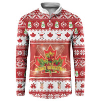 Merry Christmas Canada Button Sweatshirt Festive Maple Leaf Xmas - Wonder Print Shop