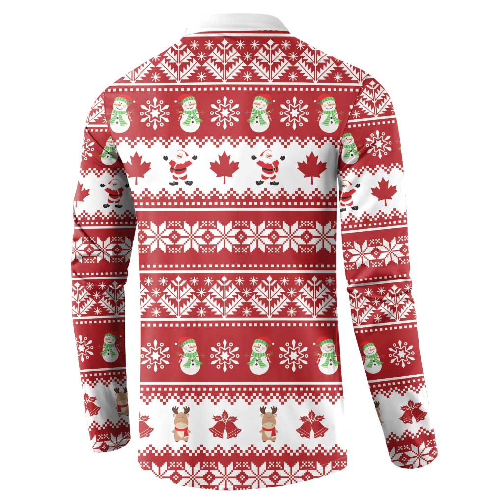 Merry Christmas Canada Button Sweatshirt Festive Maple Leaf Xmas - Wonder Print Shop