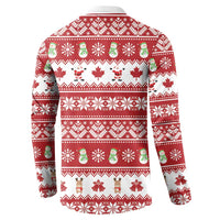 Merry Christmas Canada Button Sweatshirt Festive Maple Leaf Xmas - Wonder Print Shop