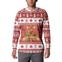 Merry Christmas Canada Button Sweatshirt Festive Maple Leaf Xmas - Wonder Print Shop
