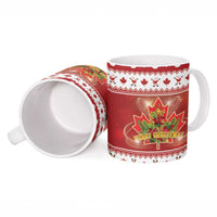 Merry Christmas Canada Ceramic Mug Festive Maple Leaf Xmas - Wonder Print Shop