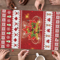 Merry Christmas Canada Puzzle Festive Maple Leaf Xmas - Wonder Print Shop