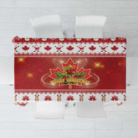 Merry Christmas Canada Tablecloth Festive Maple Leaf Xmas - Wonder Print Shop
