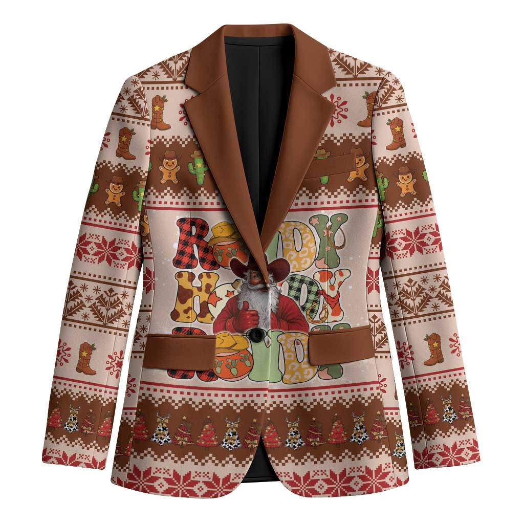 Howdy Christmas Blazer Cowboy Santa Western Xmas - Wonder Print Shop