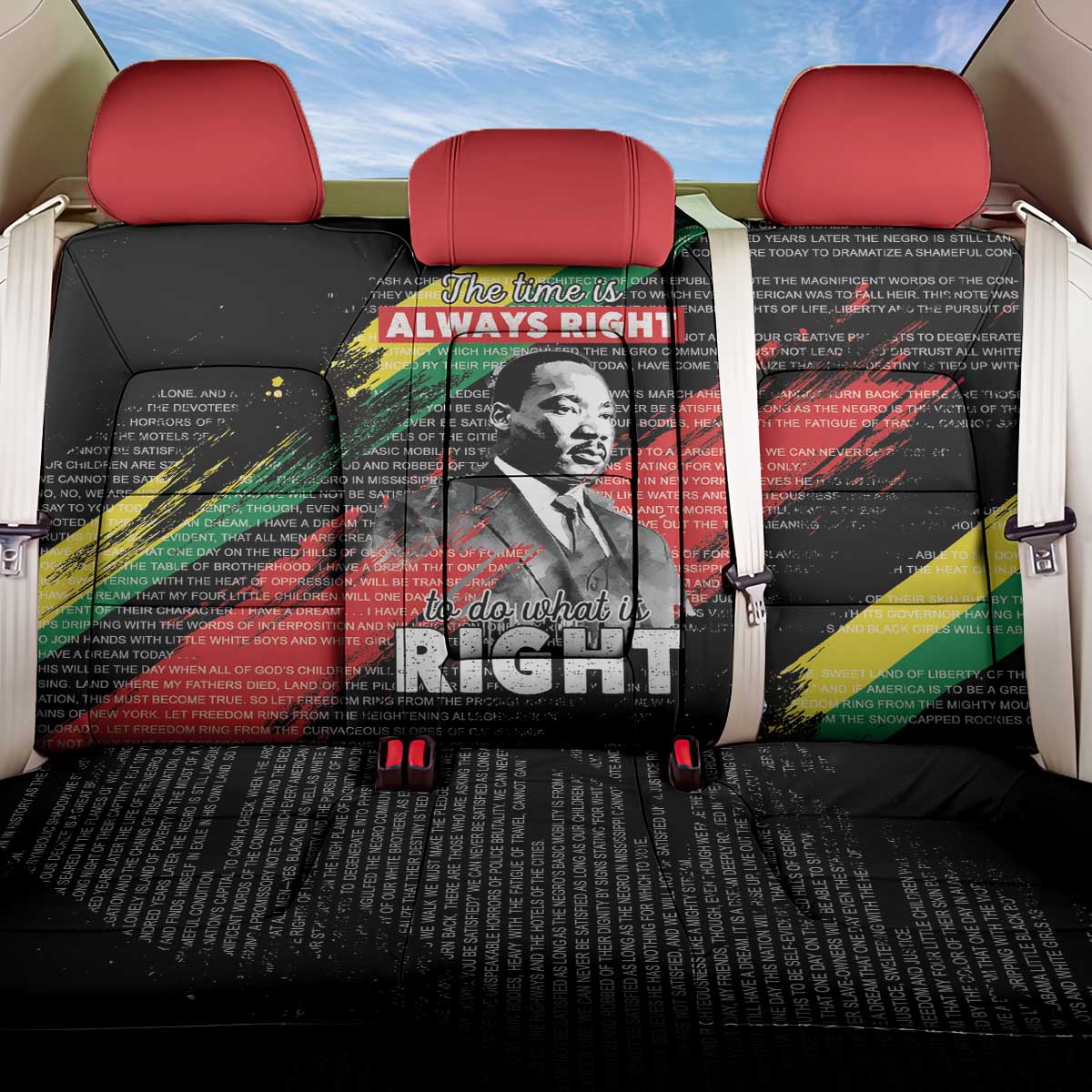 MLK Honoring The Legacy Back Car Seat Cover Black Version LT05 - Wonder Print Shop