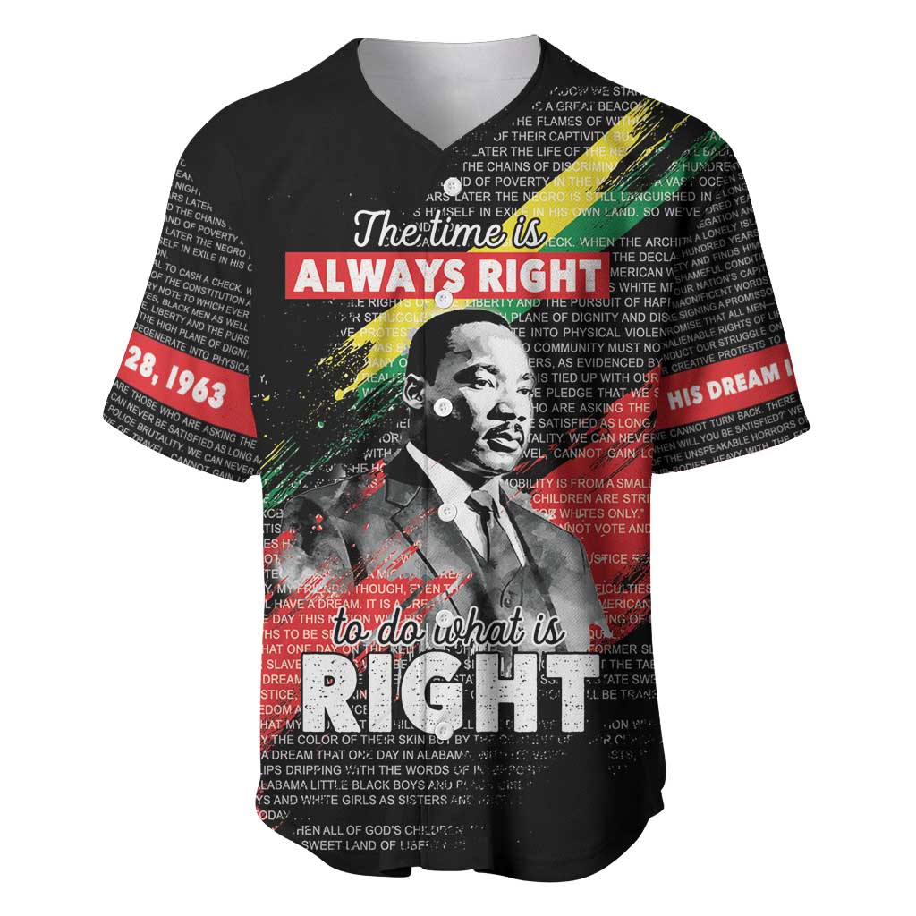 MLK Honoring The Legacy Baseball Jersey Black Version LT05 - Wonder Print Shop