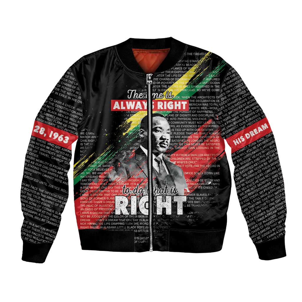 MLK Honoring The Legacy Bomber Jacket Black Version LT05 - Wonder Print Shop