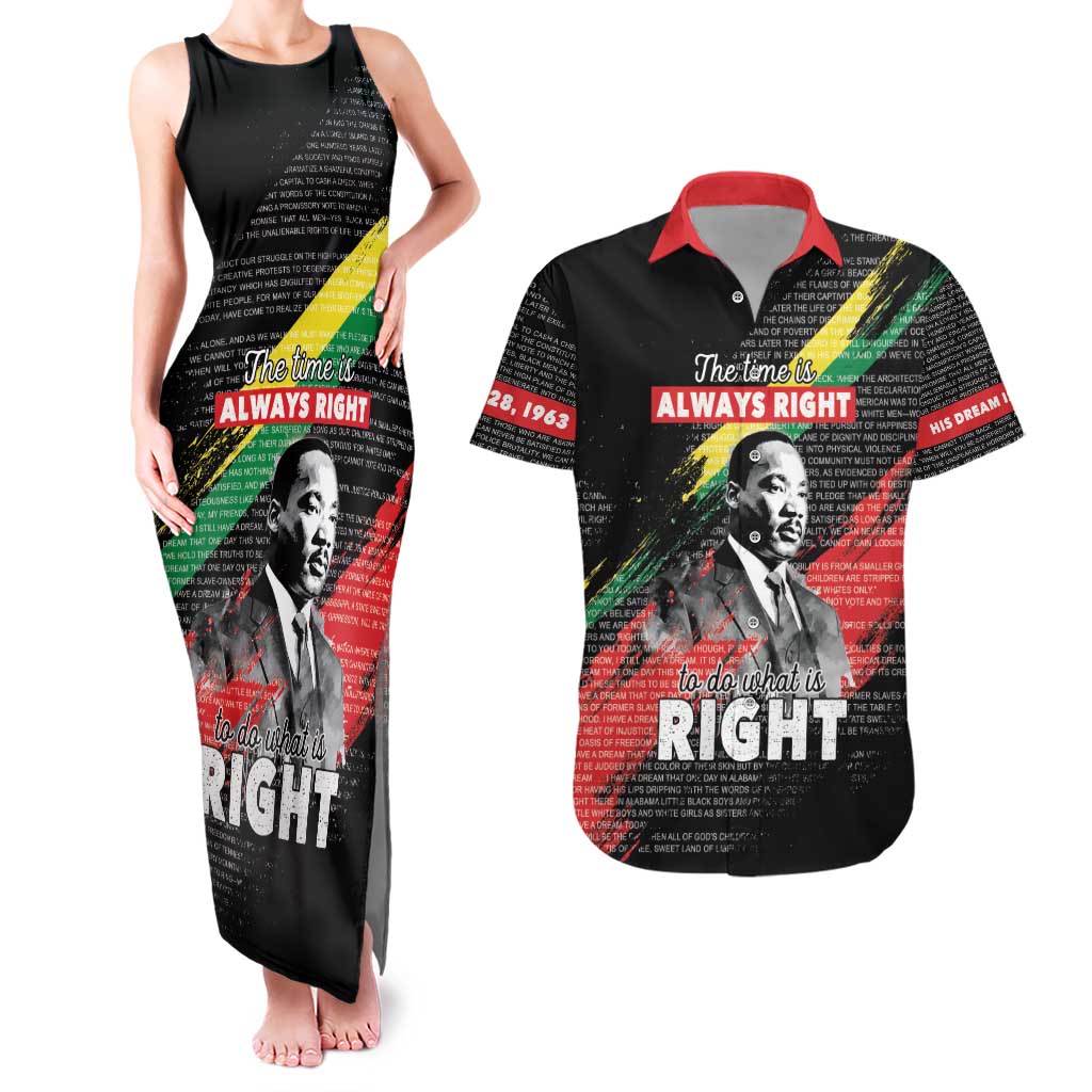 MLK Honoring The Legacy Couples Matching Tank Maxi Dress and Hawaiian Shirt Black Version LT05 - Wonder Print Shop